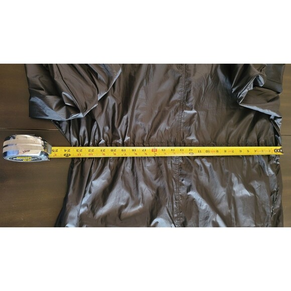 UGG Brittany Hooded Anorak Rain Coat Black Size L White Zipper Pockets Festival - Picture 13 of 15